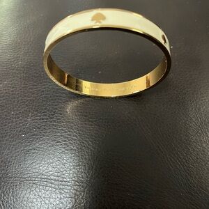 kate spade cream enamel and gold bangle bracelet